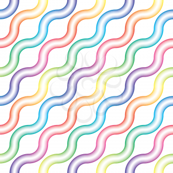 Multicolor neon light wavy lines. Colorful seamless pattern. Vector light tileable background.