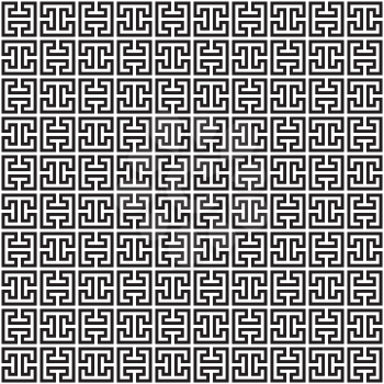 White Classic meander seamless pattern. Greek key neutal tileable linear vector background.