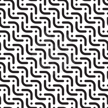 Herringbone monochrome seamless pattern in flat style. Tileable vector web background in black and white colors.