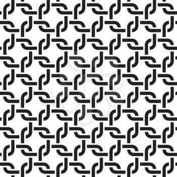 Monochrome Rounded weave squares seamless pattern. Black and White Seamless background for web design or wrapping.