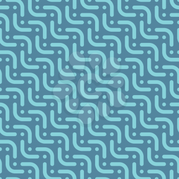 Herringbone blue seamless pattern in flat style. Tileable vector web background in blue color.