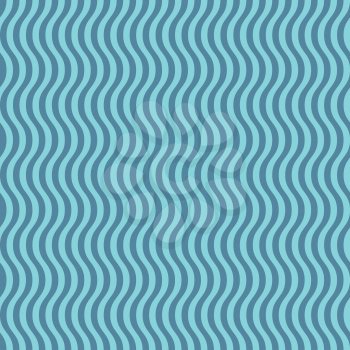 Wavy striped pattern. Neutral geometric seamless pattern for web design. Blue color tileable vector background.