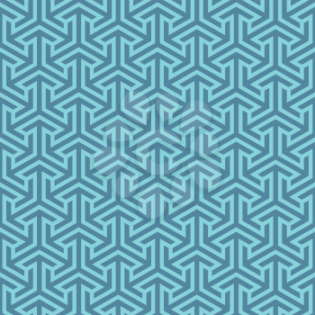 Isometric arrows pattern. Blue geometric seamless patterns for web design. Tileable vector background.