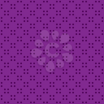 Fabric swatch with circular seamless pattern polka dot motif.Vector tileable background in purple color.