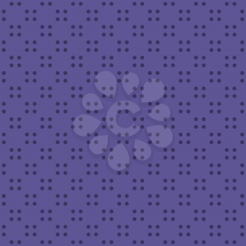 Fabric swatch with circular seamless pattern polka dot motif.Vector tileable background in ultra violet color.