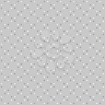Cristmass wrapping paper for gift with circular seamless pattern polka dot motif.Vector tileable background in light gray color.
