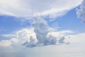 Light white clouds against the background of blue sky