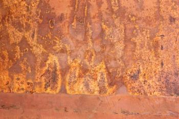 Old metal painted surface with fine colourful details of rusty iron sheet
