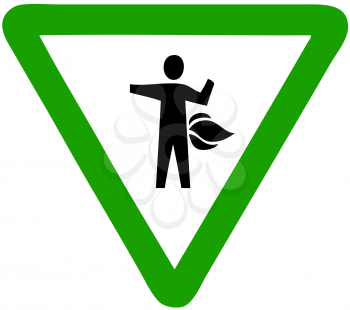 Royalty Free Clipart Image of a Flatulent Man Sign