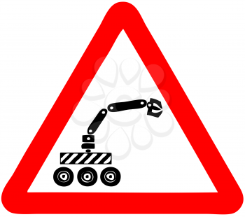 Royalty Free Clipart Image of a Robot Sign
