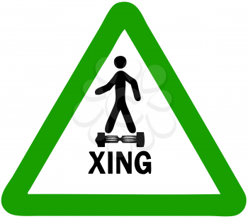 Royalty Free Clipart Image of a Hoverboard Sign