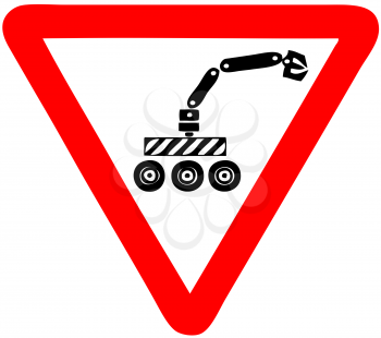 Royalty Free Clipart Image of a Robot Sign