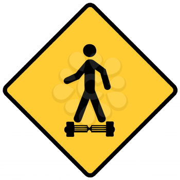 Royalty Free Clipart Image of a Hoverboard Sign