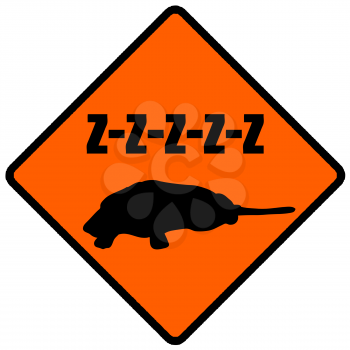Royalty Free Clipart Image of a Sleeping Dog Sign