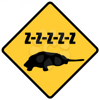 Royalty Free Clipart Image of a Sleeping Dog Sign