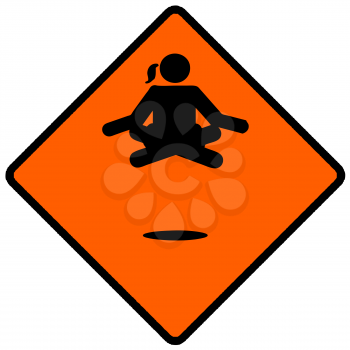 Royalty Free Clipart Image of a Namaste Caution Sign