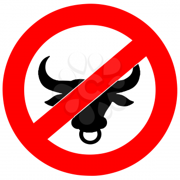 Royalty Free Clipart Image of a No Bull Sign