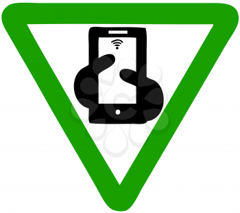 Royalty Free Clipart Image of a Texting Sign