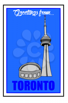 Royalty Free Clipart Image of a Postcard from Toronto