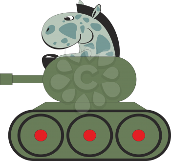Royalty Free Clipart Image of a Soldier Horse