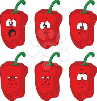 Royalty Free Clipart Image of a Set of Red Peppers