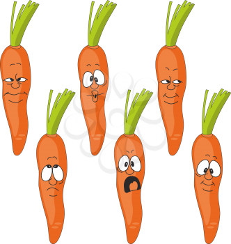 Royalty Free Clipart Image of a Carrot Set