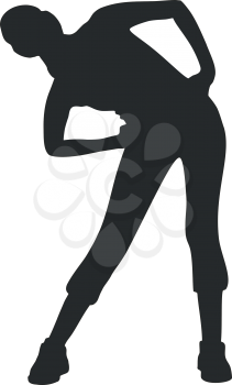Vector. Girl silhouette in black 06
