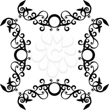Vector. Ornament circle in black  71