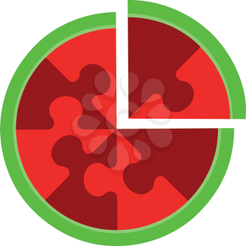 Vector. Abstract cherry puzzle in color 16