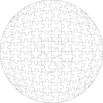 Vector.3d puzzle ball in color 22