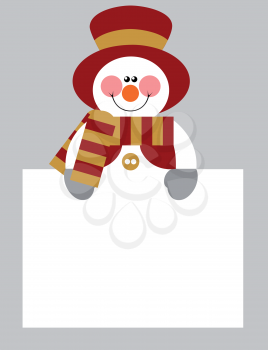 Vector. Smile snowman  in color 04
