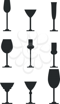 Wineglass silhouette set 01