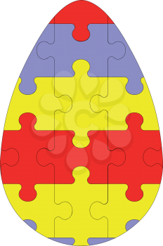 Vector. Holiday puzzle egg in color 03