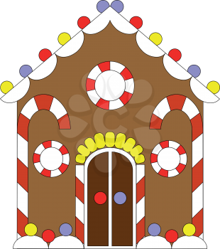 Vector. Gingerbread house color 02