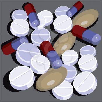 Vector. Pills set  in color 01