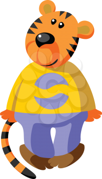 Vector. Tiger cartoon in color 08