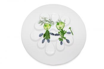 Child silhoutte from cucumber at plate 4154