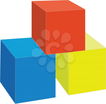 3d cubes in color 7