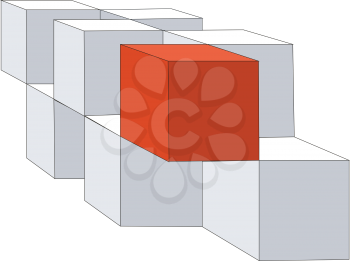 3d cubes in color 8