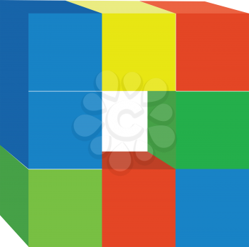 3d cubes in color 9