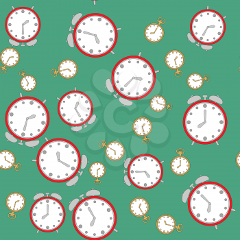Seamless retro pattern with watches 566