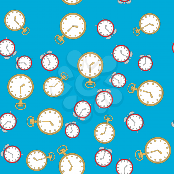 Seamless retro pattern with watches 567