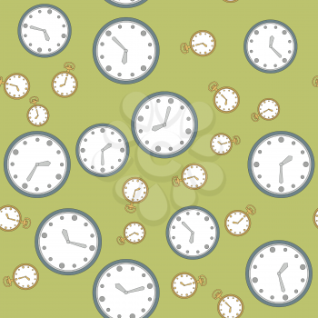 Seamless retro pattern with watches 568