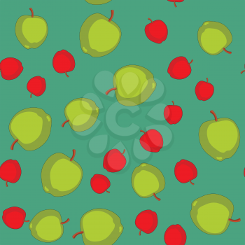 Seamless pattern with cartoon apples. Fruits repeating background. Endless print texture. Fabric design. Wallpaper 577