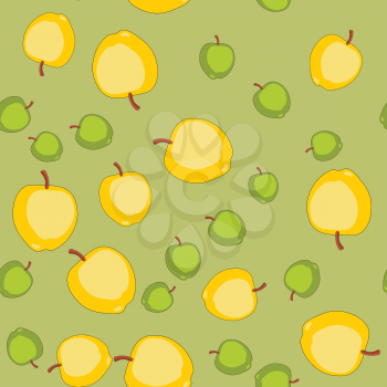 Seamless pattern with cartoon apples. Fruits repeating background. Endless print texture. Fabric design. Wallpaper 580