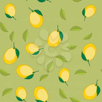 Seamless pattern with cartoon lemons. Fruits repeating background. Endless print texture. Fabric design. Wallpaper 588