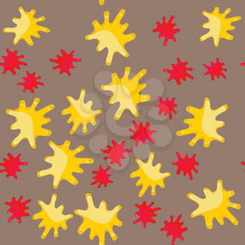 Yellow and red blot cartoon seamless texture 624