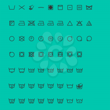 Wash Icons. set of signs. Vector illustration