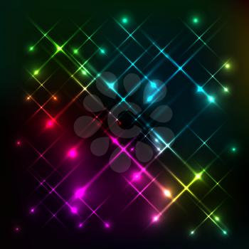 Abstract colorful glow background vector illustration, sparkles