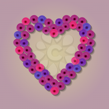 Abstract paper Flower. Heart Quilling. vector illustration